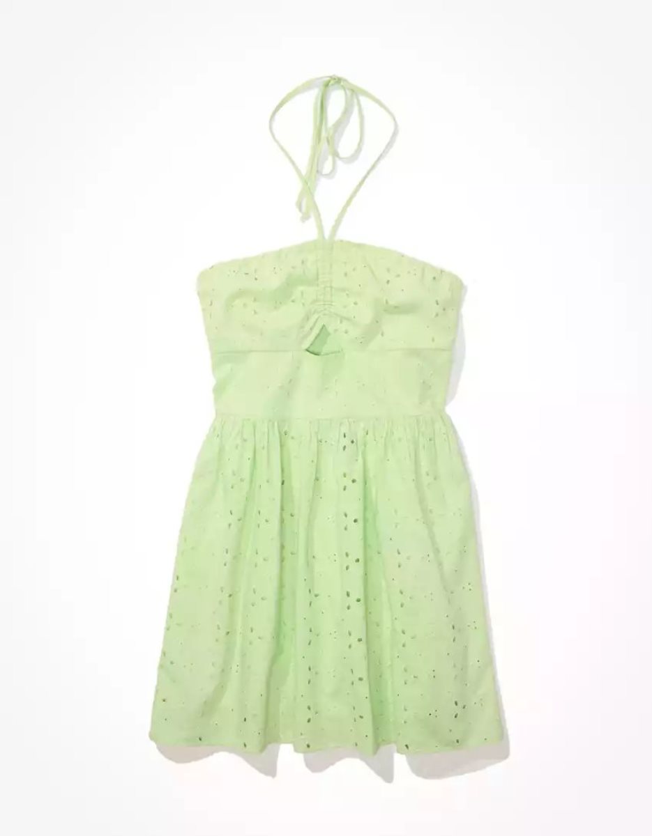 Mini Robe American Eagle AE Cinch Halter Vert Femme | QEV-69524844